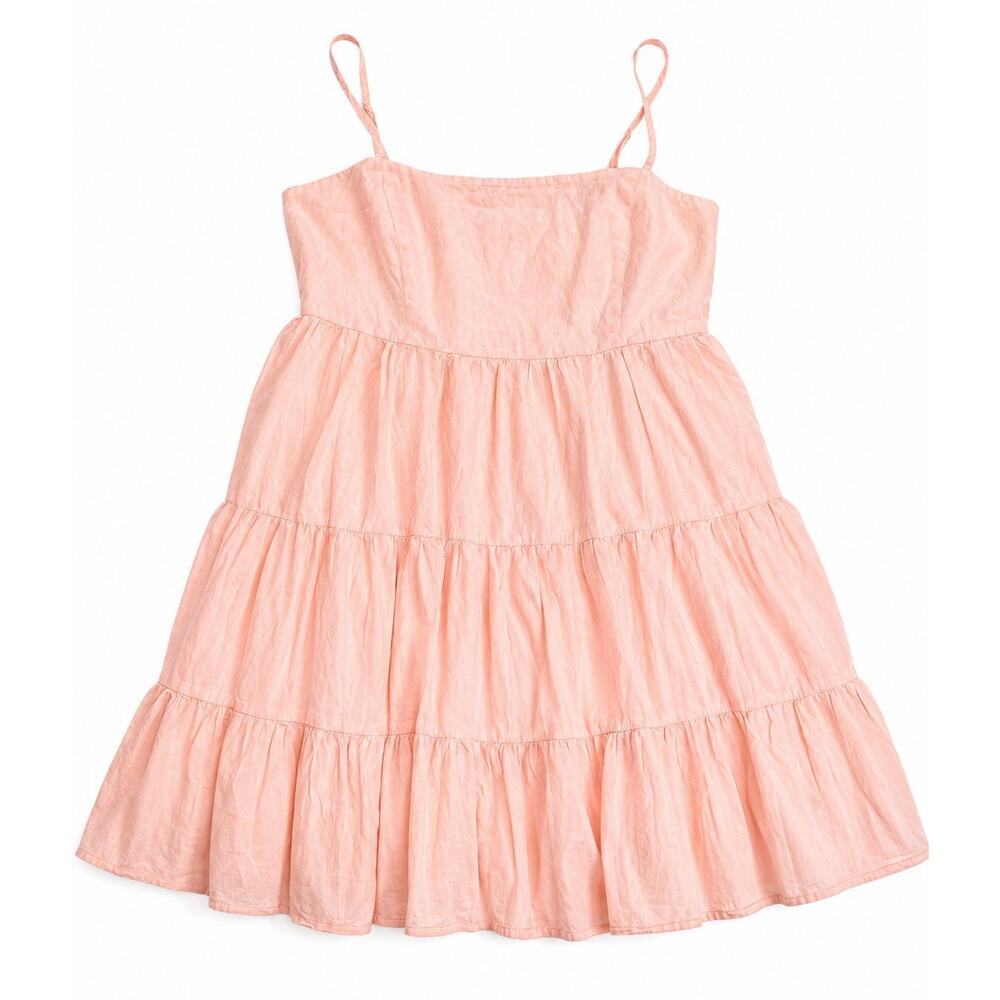Francesca’s Pink Tiered Babydoll Mini Dress Size Large Cottagecore